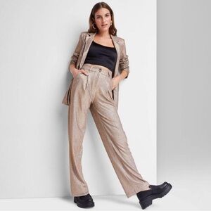 Women's Wide Leg Glitter Trouser Pants - Wild Fable™ Copper 4